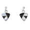 Southwest Silver Jet And Mother Of Pearl Post Dangle Earrings QX75464